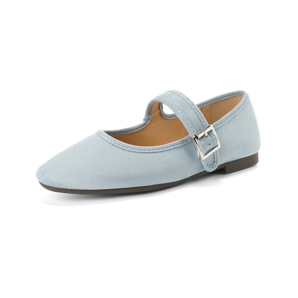 Flat single shoes women's soft-soled ballet shoes round-toed suede Mary Jane women's shoes