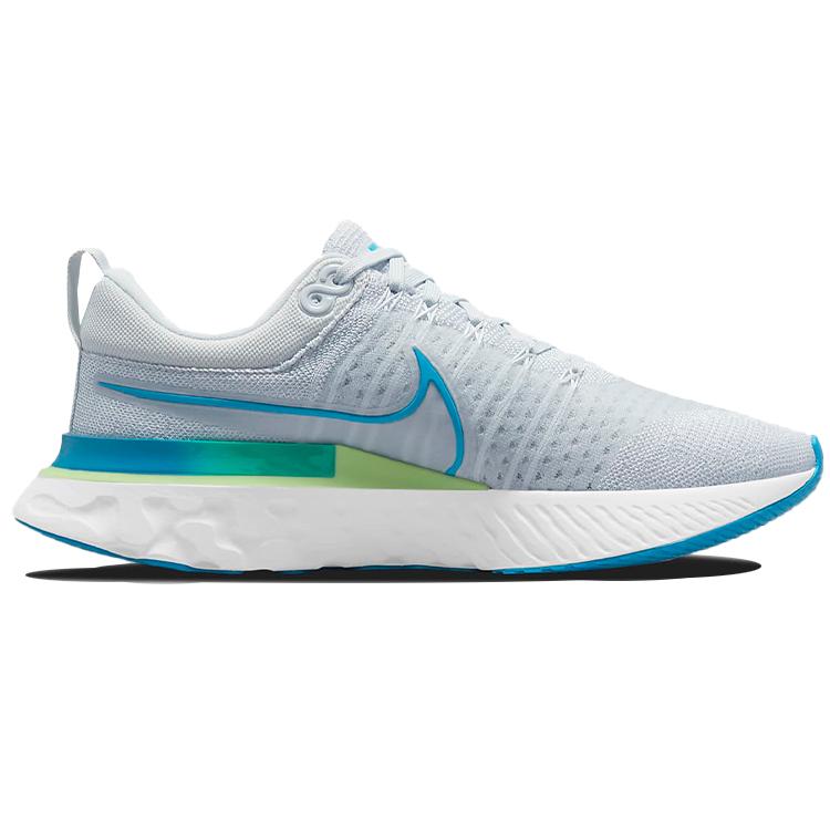 New Nike React Infinity Run Flyknit 2 Pure Platinum Emerald Laser Blue CT2357-007