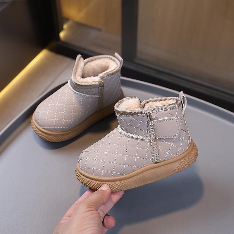 Children's Cotton Boots 2025 Winter New Boys' Fashion Boots Fleece Thickened Girls' Fashion Short Boots Warm Snow Boots