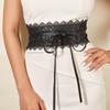 Wide Lace Waist Belt For Women Vintage Boho Corset Scalloped Edge For Casual Dress Party Style