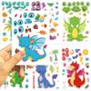 Non-Toxic 8 Sheets Dinosaur Series Stickers Cartoon Fun Puzzle Diy Face Changing Entertainment Parent Interactive Early Education Stickers