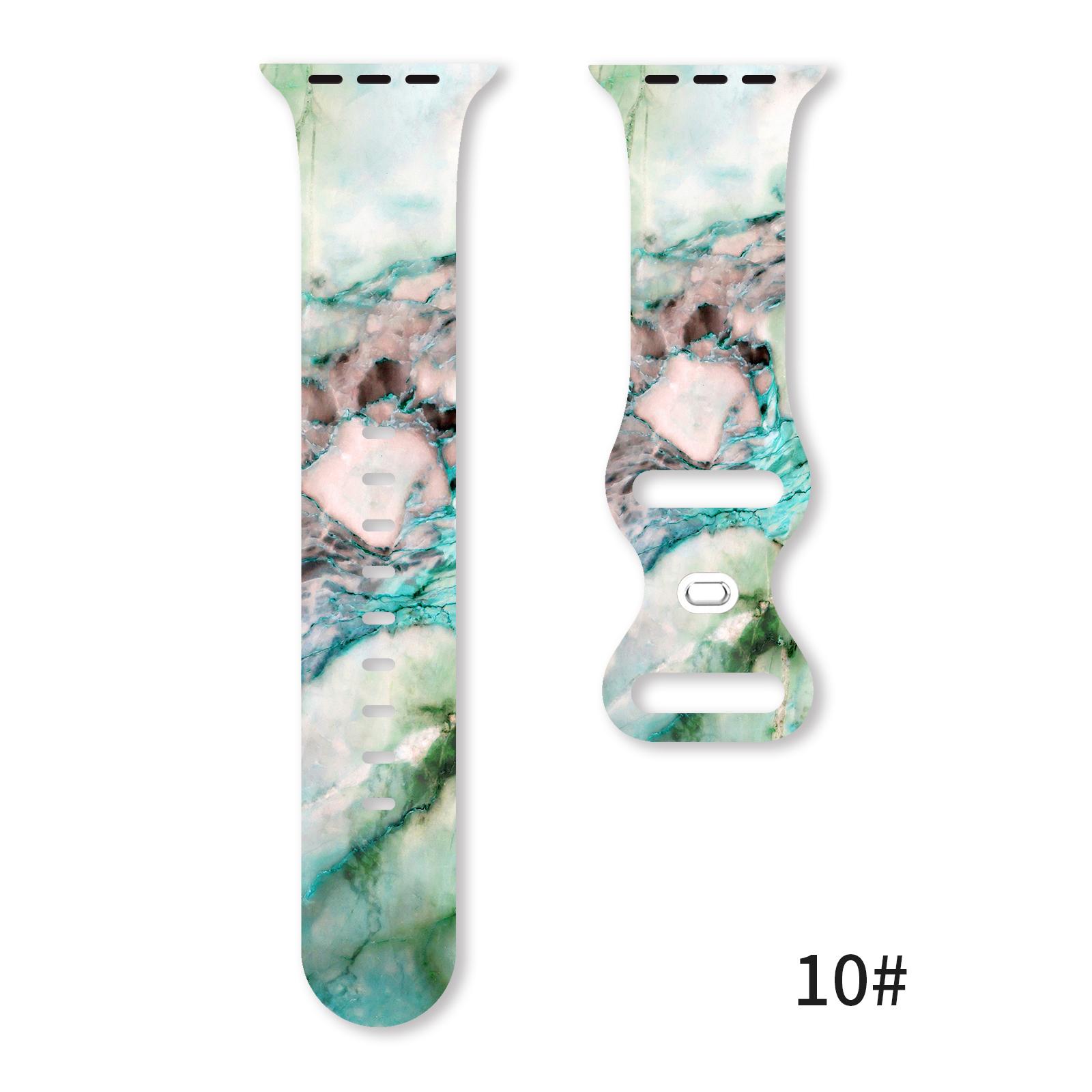 

Классический силиконовый ремешок Jade Abstraction для Apple Watch 9 8 7 SE 6, сменный браслет с принтом для iWatch 49 мм 45 мм 44 мм 42 мм 41 мм 42mm 44mm 45mm 49mm