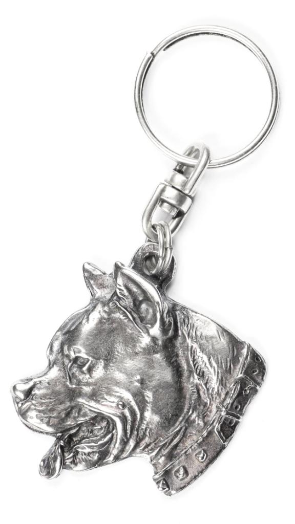 American Staffordshire Terrier – Silver-plated pendant with a dog in a decorative box, handbag decoration – Design 02 | Art-Dog