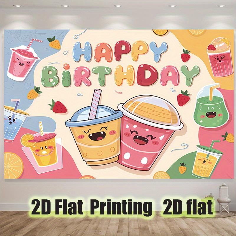 

BEPAN Milk tea fruit ice cream theme background customizable children s birthday party decoration baby shower layout background props Vinyl--W120xH80cm