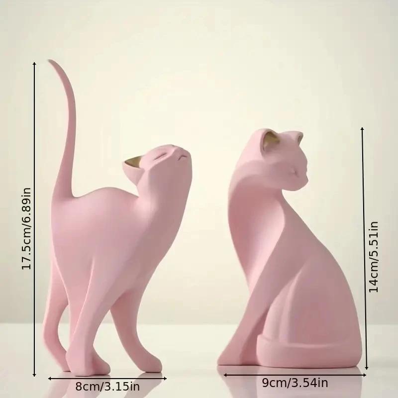 Katzenstatuen aus Kunstharz für Paare, für Heimdekorationen, Tierfigur, europäisches kreatives Hochzeitsgeschenk, dekorative Wohnkultur, Skulptur