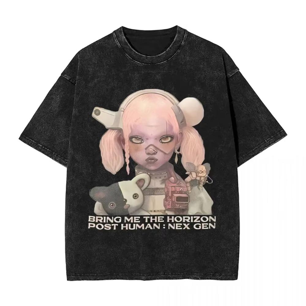 Bring Me The Horizons Μπλουζάκι Ροκ Μουσική Harajuku Μπλουζάκια Κοντομάνικα Streetwear T-shirt Καλοκαίρι Ανδρικό Γυναικείο Πλυμένο Oversized T-shirts