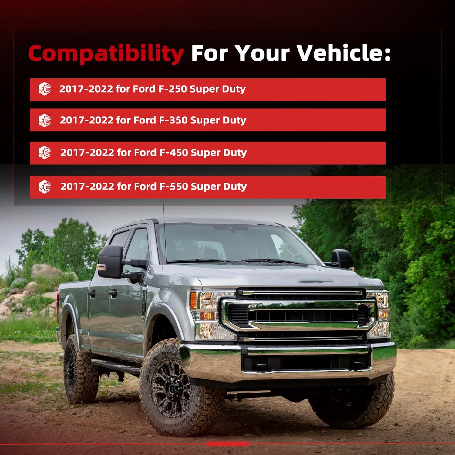 

cciyu Black ABS Door Handle Cover Exterior Decoration for 2017-2022 for Ford for F-250/For F-350 Super Duty,2017-2022 for Ford F-450/For F-550 Super