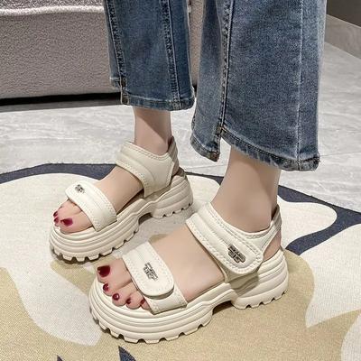 Sandálias Plataforma Pretas da Moda para Mulheres Venda de Verão Sapatos Casuais Femininos 2025 Confortáveis Originais Novos Respiráveis Calçados da Moda Vendas