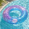 Adult Glitter Starry Pool Float Thick BPA-free Inflatable Swim Ring for Outdoor Summer Beach Swimming Water Play