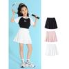 Dívčí preppy bílá plisovaná tenisová sukně - korejský styl, letní sportovní oblečení pro větší děti