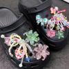 12Pcs Detachable Shoe Flower Shoe Charms Diy Colorful Butterfly Seaweed Bead Chain Shoe Buckle Hole Accessories For Girls