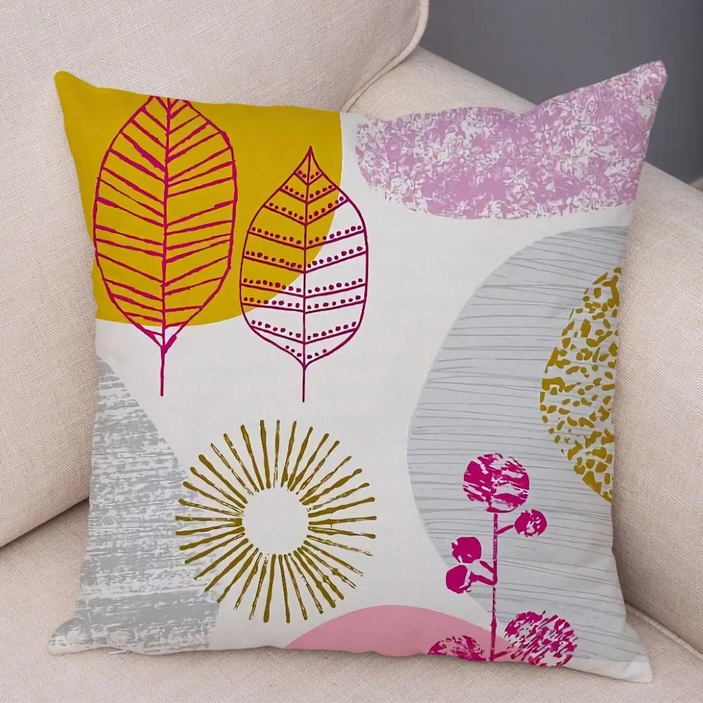 Abstracte Kunst Kussenhoes Decoratief Geometrisch Plant Boom Bloem Kussensloop Bank Thuis Auto