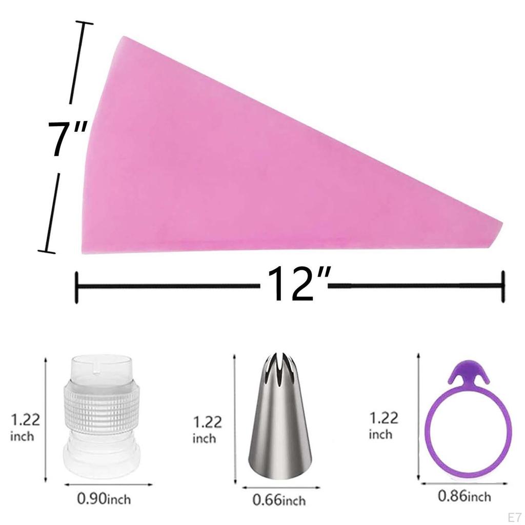 Pieces Piping And Tips Set,with Standard ConverterSmoother,2 Couplers ,Cake Decorating Tools