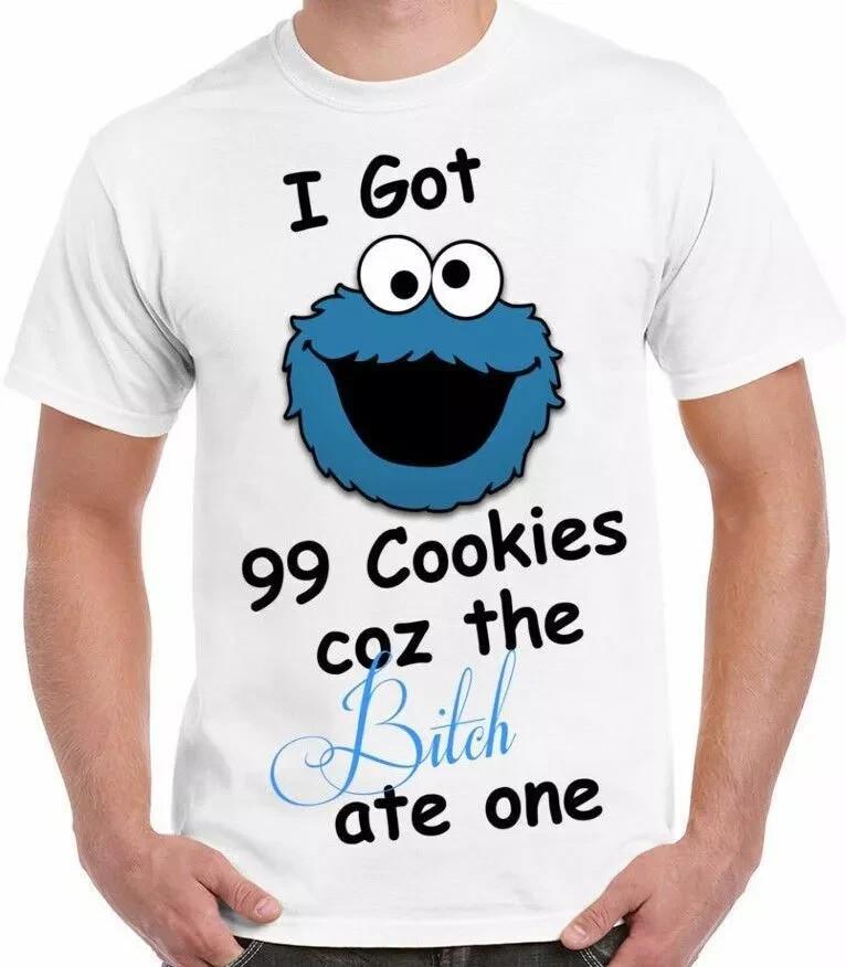 

Cookie Monster T Shirt 99 Cookies Funny Rude 100% retro gift Unisex T-Shirt S