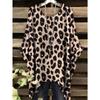 Camiseta de Mujer Moda Leopardo Impresión 3D Tops Verano Sexy Cuello Redondo Manga Corta Camiseta Calle Casual Holgada Ropa de Mujer