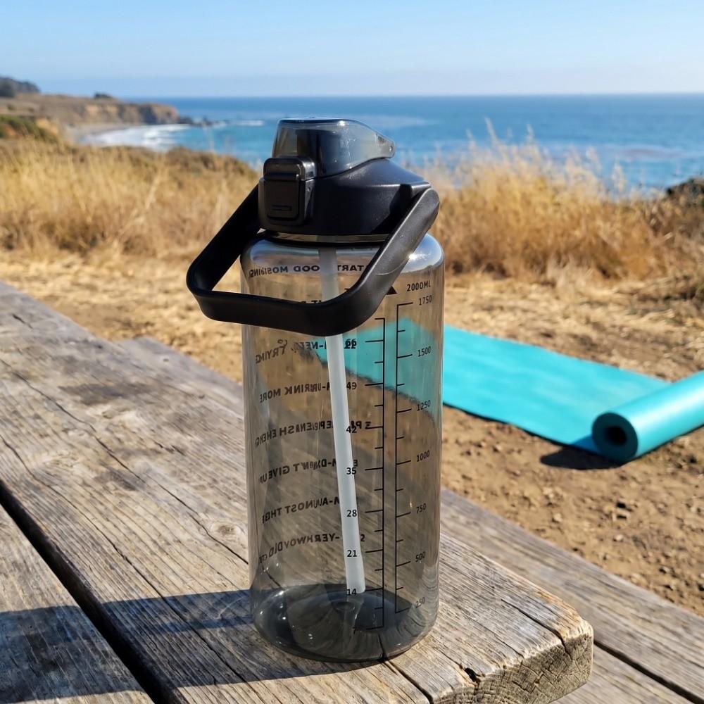 PC Sports Water Bottle 2L/67.63oz Leakproof Water Bottle Durable Water Bottle With Straw Outdoor