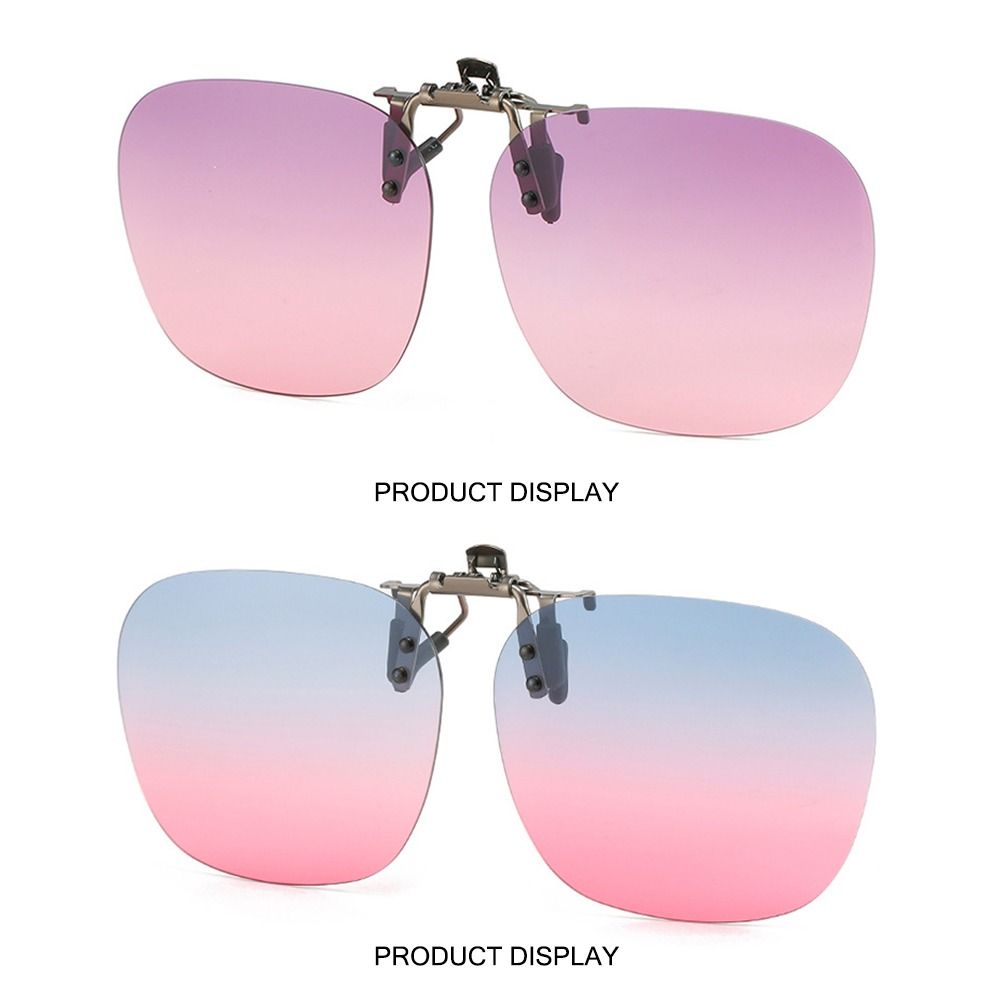 Rimless Clip-On Polarized Sunglasses Metal Clip Polygonal Shades  Perfect for Outdoor & Driving