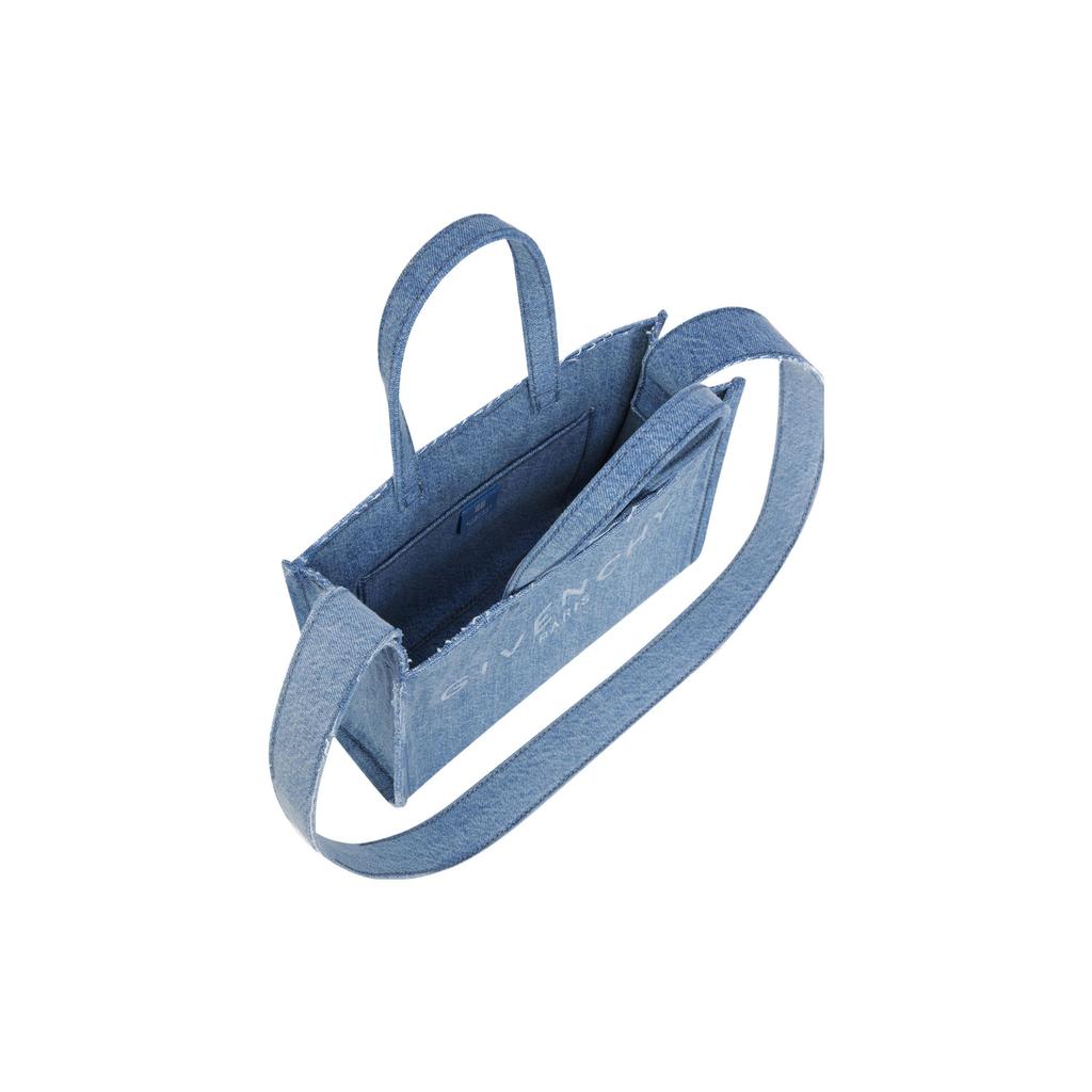 Givenchy G-Tote Letter Logo Detachable Shoulder Strap Denim Tote Bag Women Tote Medium-Blue BB50UEB1TC-420