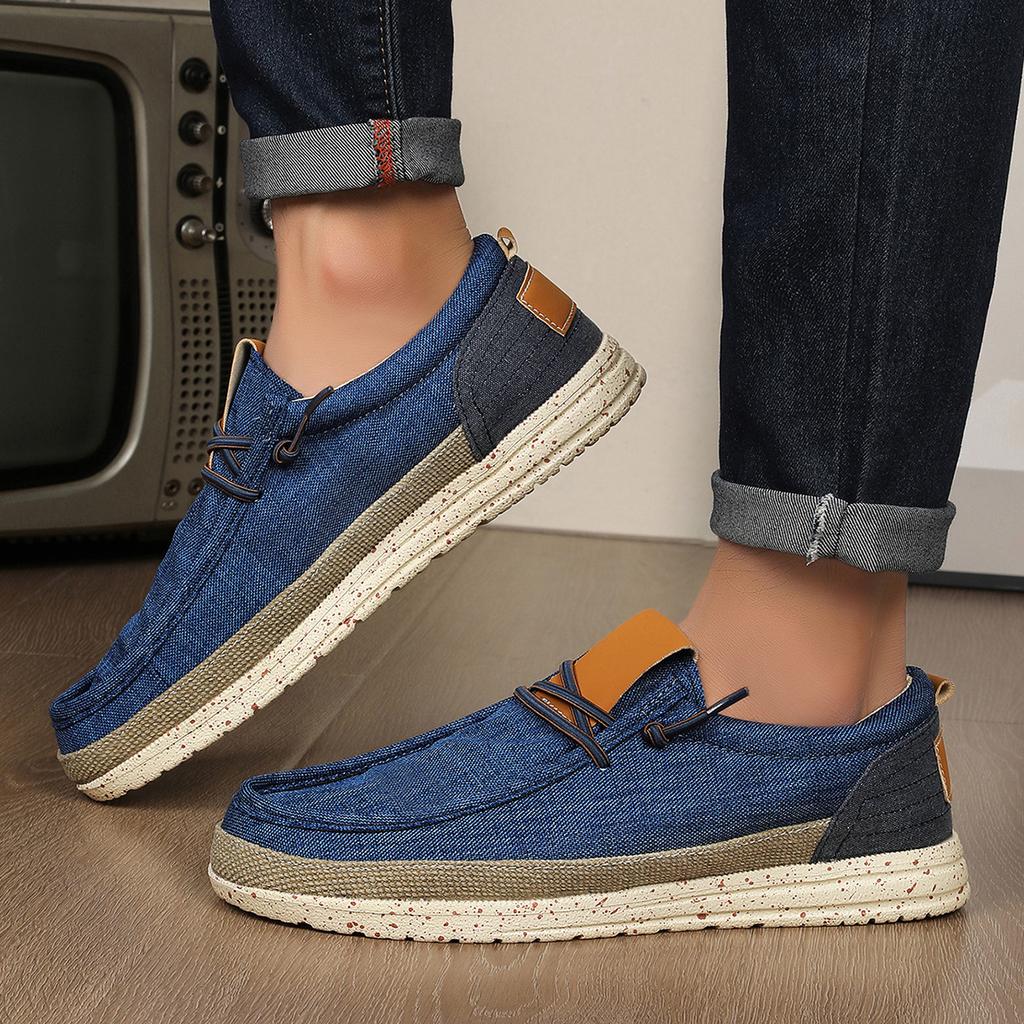 New Large Size Dude Loafers Trendy Casual Shoes Men's Canvas Shoes Foreign Trade Foot Cover Lazy One Pedal Men's Shoes