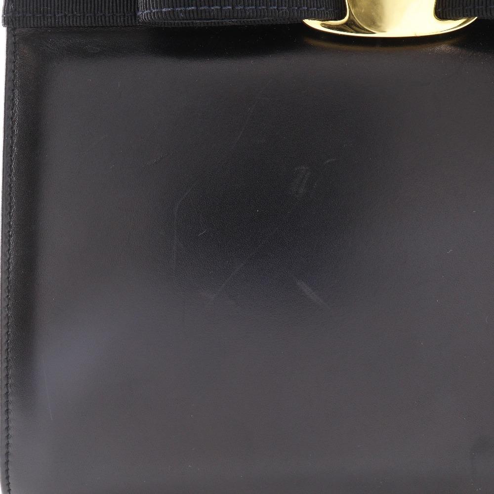 Salvatore Ferragamo Vara Ribbon Handbag BA214178 2WAYShoulder Black Calfskin Women Used
