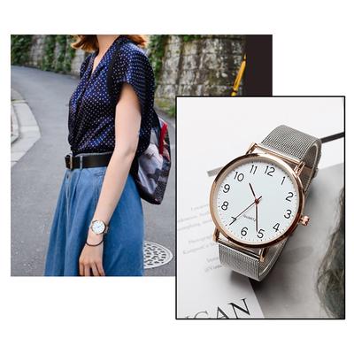 Fashion Ladies Watch Analog Analog Watch Bransoletka ze stali nierdzewnej Nowość