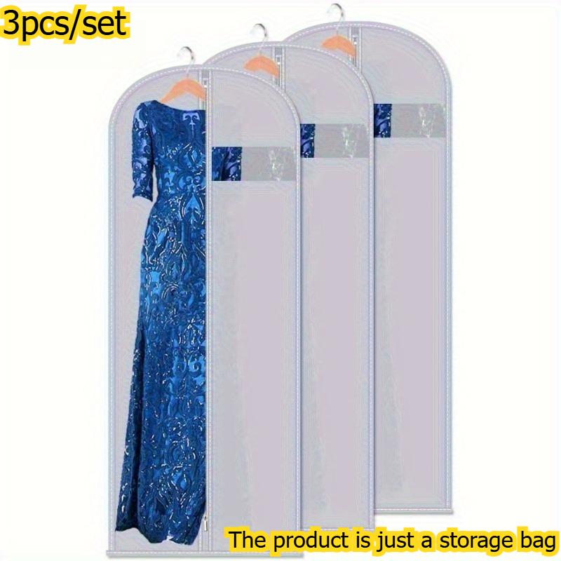3pcs/set Clothes Dust Cover Garment Bag Home Wardrobe Suit Gown Dustproof Storage Bag Hanging Garment Protector