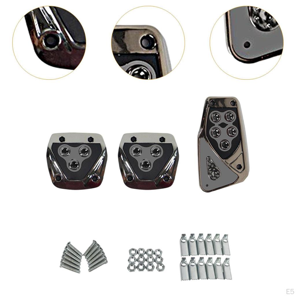 Car Foot Pedal Pads Set Brake Accelerator Covers Anti Slip Garage Replacements Nonslip for