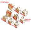 4pcs Stainless Steel Square Open Ring Settings Blank Cabochon Bases Handmade Resin Ring Trayer DIY Bezel Jewelry Making Supplies