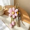 Cute Cartoon Flower Pendant Nylon Lanyard Keychain Charm for Girls' Bags & Phones