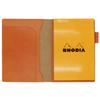 Rhodia No. 14 Horizontal Cover with Pen Holder, Genuine Leather (Made In Japan), Includes One Notepad (Orange)