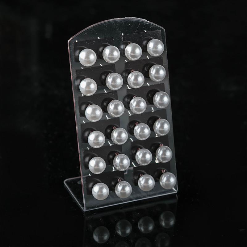 12 пар цветных белых сережек-гвоздиков с искусственным жемчугом для женщин — фото 12