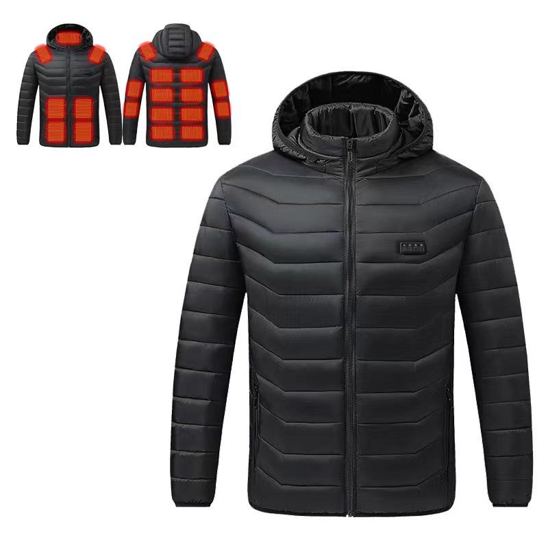 Men's Dual-Control USB Heated Cotton Coat with Nine-Zone Electric Heating