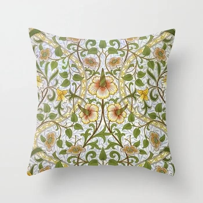 Home Living Room Sofa Bedroom Car Decorative Pillowcase Vintage Floral Print Pattern Cushion Cover
