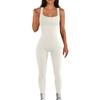 European and American Women’s Ribbed Square Neck Slimming Jumpsuit – New Autumn/Winter Collection