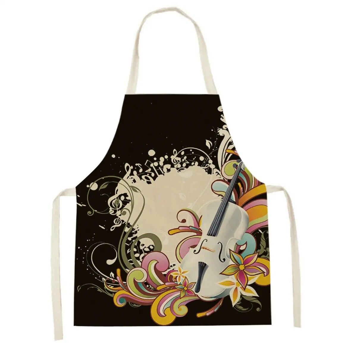 

Музыкальный инструмент, стиль, гитара, кухонный фартук, женский нагрудник, фартук для уборки дома, кухонный фартук для приготовления пищи, фартук шеф-повара 47x38cm