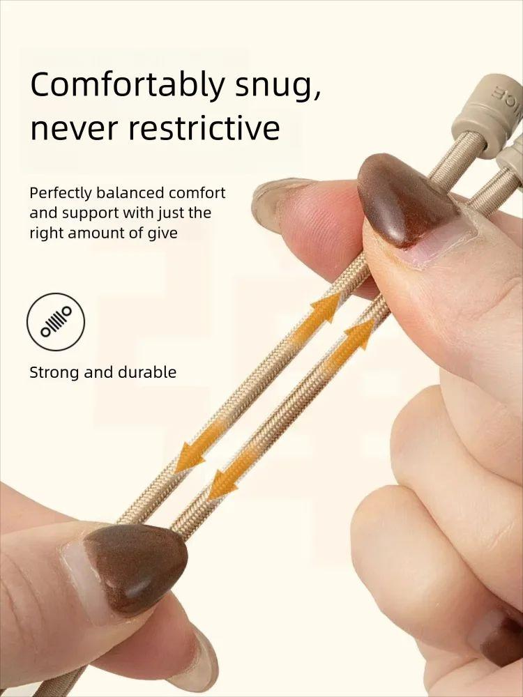 1 Pair Metal Lock Laces Sneakers No Tie Elastic Shoelaces Sports Shoe Laces for Capsule Lock Stretch Shoelace Rubber Shoestrings