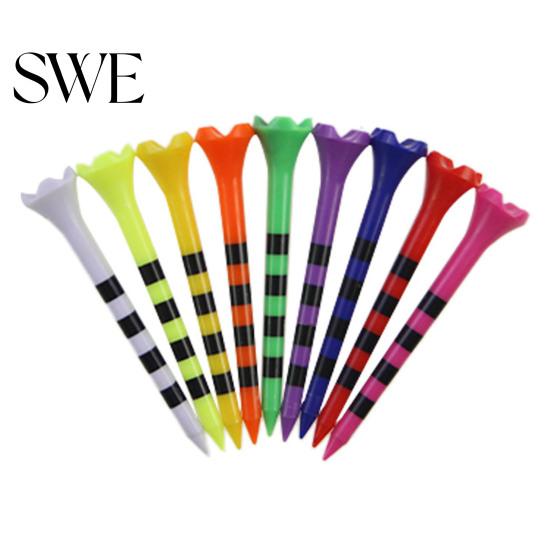 Picchetti da Golf Robusti 10 Pezzi 38/70/82MM Strisciati Altezza Regolabile Punta Affilata Plastica Supporto a Quattro Angoli Portaballine Ausilio per l'Allenamento Kit Spikes Accessori Giocatore di Golf