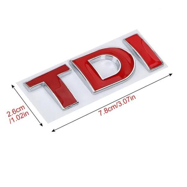 1Pcs Metal TDI Car Side/Rear/Front Decorations Badge Emblem 3D Self-Adhesive Nameplate Sticker for Car