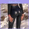 PU Leggings Übergröße Nessaj Leder Einfarbig Schwarz Leggings Damen Sexy Hosen Motorrad Lederhosen