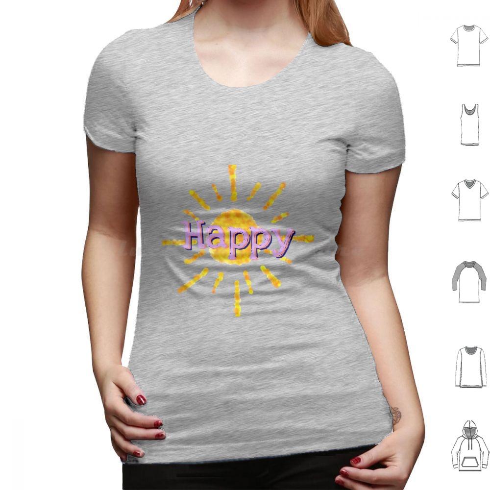 Happy T Shirt 6xl Cotton Cool Tee Happy Happiness Sun Sunshine Joy Color Colorful Beautiful