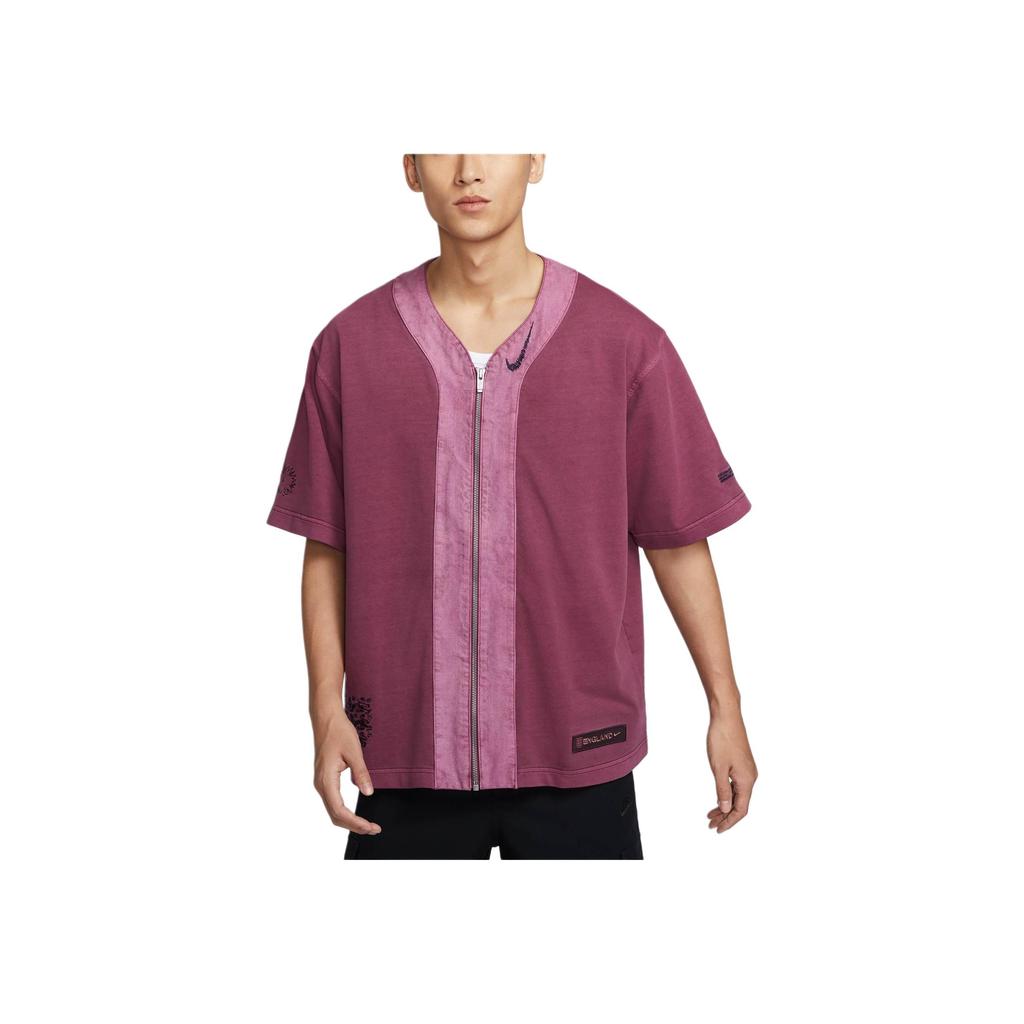 Nike Sportswear Essentials England Team Color Block Design Loose Comfortable Short Sleeve T-Shirt Men Tops Purple Red FZ6202-653