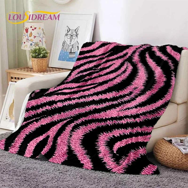 3D Colorful Zebra Stripe Leopard Tiger Soft Flannel Blanket for Bed Bedroom Sofa Picnic,Throw Blanket for Cover Outdoor Nap Gift