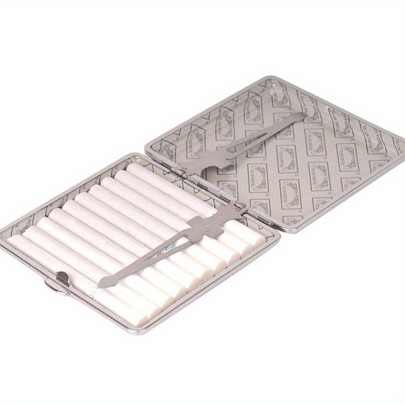 Fashionable Double Leather Cigarette Case with Multi Colored Stainless Steel Cigarette Box for Men