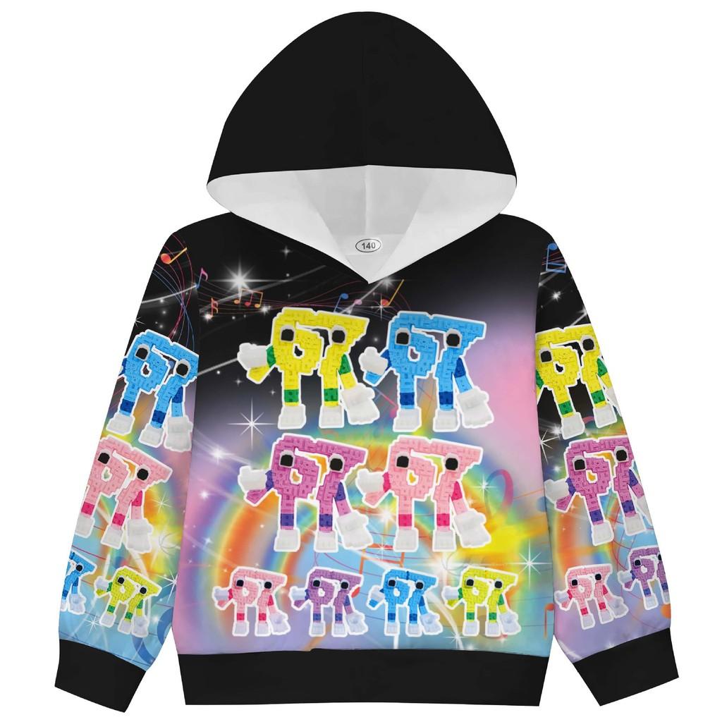 66001 Детская толстовка с длинными рукавами для мальчиков и девочек Steal a Brainrot 67 с принтом 110cm