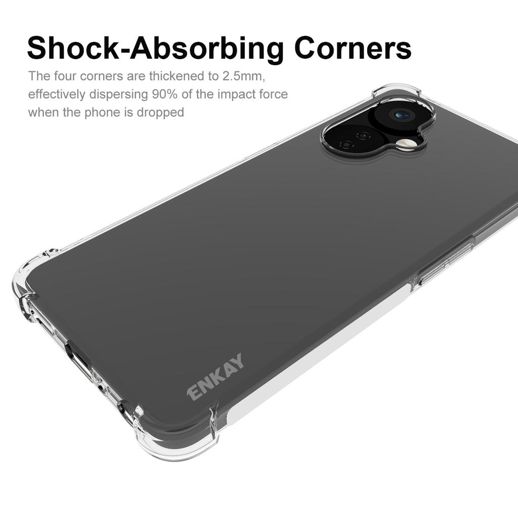 ENKAY HAT PRINCE For OnePlus Nord CE 3 Lite 5G/Nord N30 5G Soft TPU Phone Case Anti-slip Strip Edge Shockproof Phone Cover