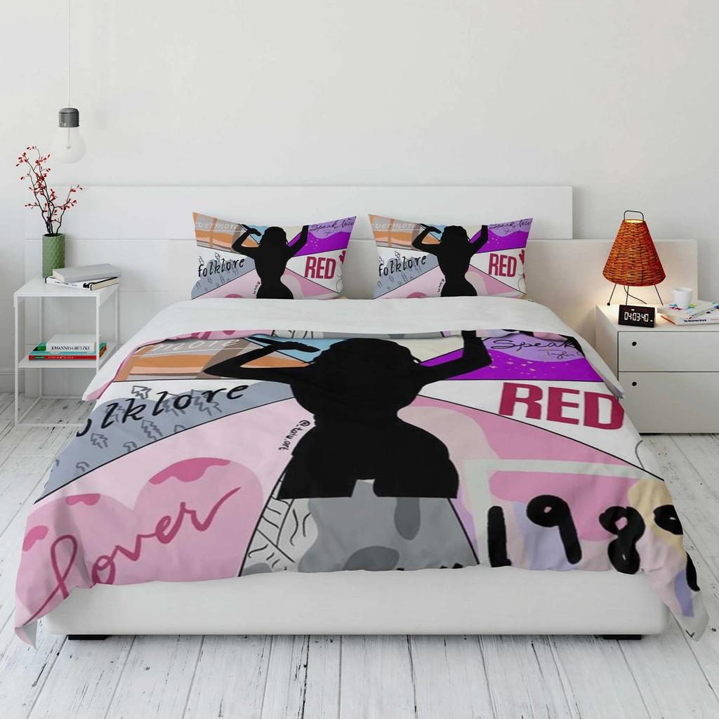 Pop Female Singer Taylors 3D Printing Bedding Set Celebrity Swift Duvet Cover Pillowcase Bed Kit Famous Star Quilt Cover Bed Set