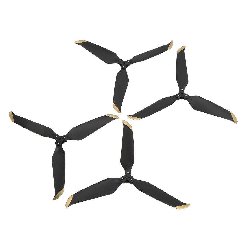 4 Pcs 3 Blade Drone Propeller Replacement Low Noise Drone Propeller Accessories for Air 2Black Gold Edge
