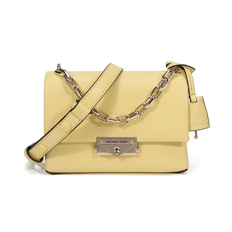 MICHAEL KORS Cece gold buckle flip chain commuter leather shoulder crossbody bag extra small women s yellow золотой