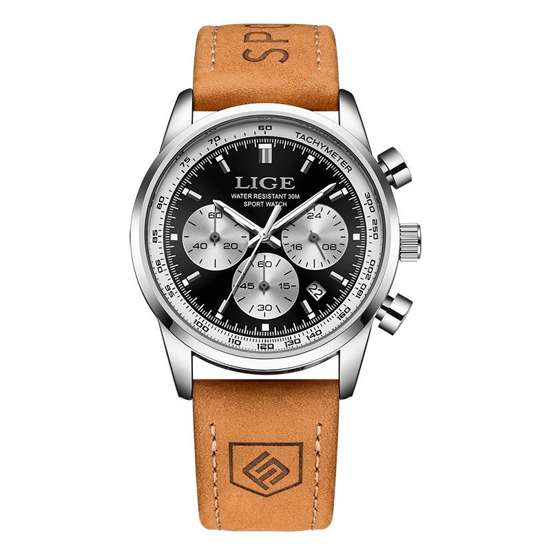 LIGE Men's Multifunctional Waterproof Quartz Watch - Luminous Business Design
