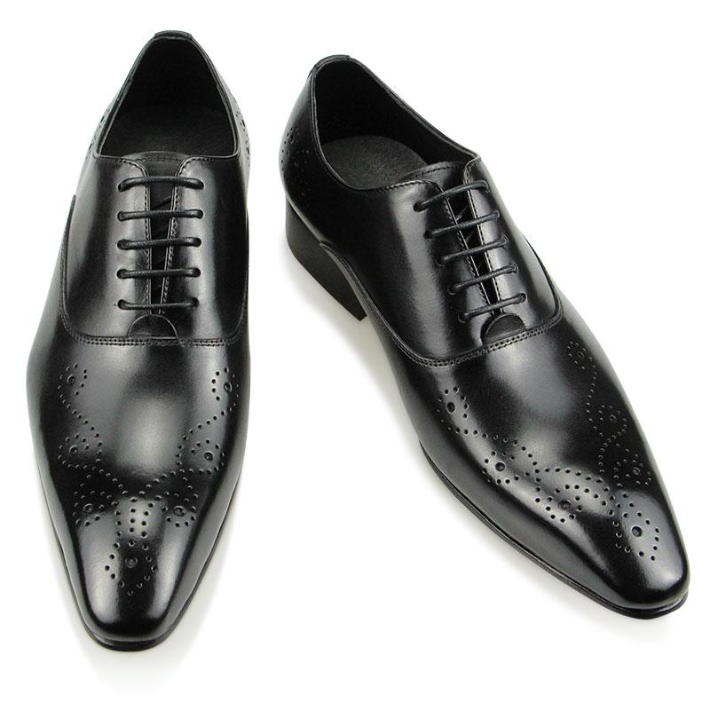 Fashion Black Dress Shoes Oxfords for Mens Luxury Business Party Banquet Daily Retro Genuine Leather Shoe Lace-up Handmade Wedding Shoes